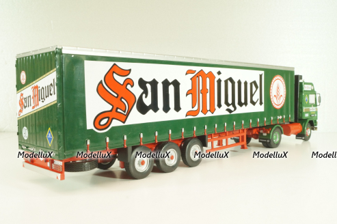 Volvo FH12 truck with semi-trailer "San Miguel" 1988, green Camiones y Autobuses #83, Altaya 1:43