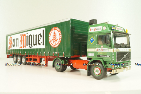 Volvo FH12 truck with semi-trailer "San Miguel" 1988, green Camiones y Autobuses #83, Altaya 1:43