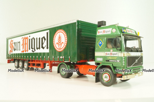 Volvo FH12 truck with semi-trailer "San Miguel" 1988, green Camiones y Autobuses #83, Altaya 1:43