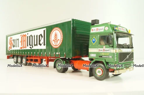 Volvo FH12 truck with semi-trailer "San Miguel" 1988, green Camiones y Autobuses #83, Altaya 1:43
