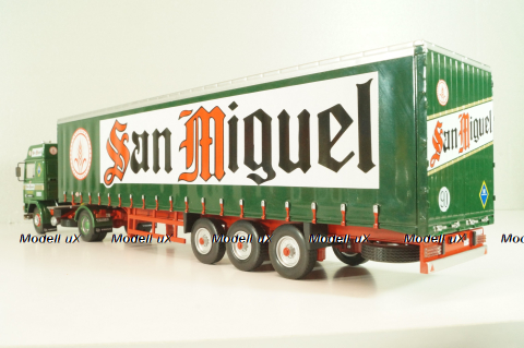 Volvo FH12 truck with semi-trailer "San Miguel" 1988, green Camiones y Autobuses #83, Altaya 1:43