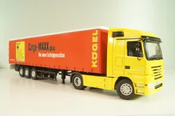 Mercedes-Benz Actros 1846 tractor with semi trailer "Cargo-Maxx" yellow/red, 555, NZG 1:50