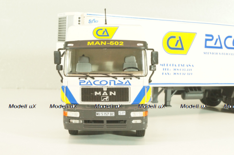 Man 19.502 truck with semi-trailer "Paconsa" 1991 white, Camiones y Autobuses #77, Altaya 1:43