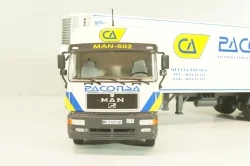 Man 19.502 truck with semi-trailer "Paconsa" 1991 white, Camiones y Autobuses #77, Altaya 1:43