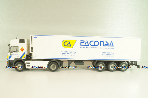 Man 19.502 truck with semi-trailer "Paconsa" 1991 white, Camiones y Autobuses #77, Altaya 1:43