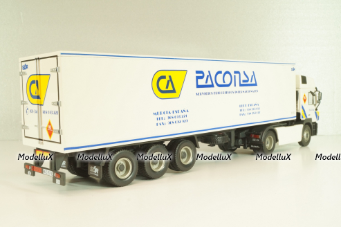 Man 19.502 truck with semi-trailer "Paconsa" 1991 white, Camiones y Autobuses #77, Altaya 1:43