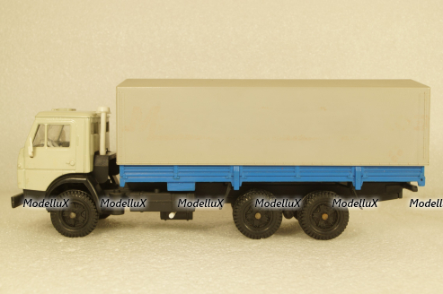 Камаз-5320 бортовой с тентом, серый/синий, Арек 1:43