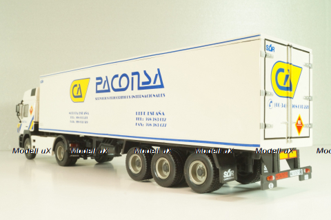 Man 19.502 truck with semi-trailer "Paconsa" 1991 white, Camiones y Autobuses #77, Altaya 1:43