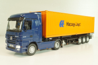 Mercedes-Benz Actros 1846 tractor with semi trailer container "Hapag-Lloyd" blue/orange, B66000810, NZG 1:50