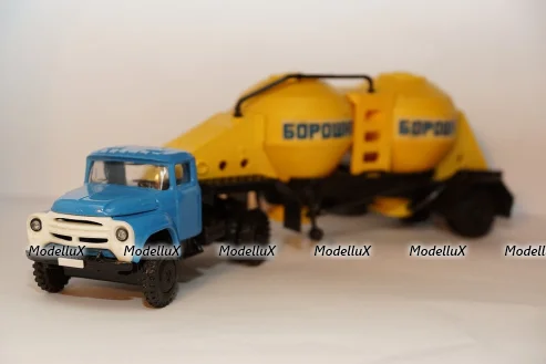 Камаз-5320 бортовой с тентом, серый/синий, Арек 1:43
