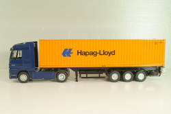 Mercedes-Benz Actros 1846 tractor with semi trailer container "Hapag-Lloyd" blue/orange, B66000810, NZG 1:50