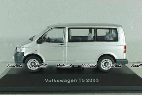 Volkswagen T5 TDI Transporter 2003, silver, Volkswagen Offizielle Modell-Sammlung, Altaya #65 1:43