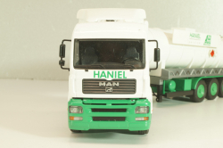 MAN TGS with semi-trailer vacuum truck "HANIEL" 2002, Conrad 1:50