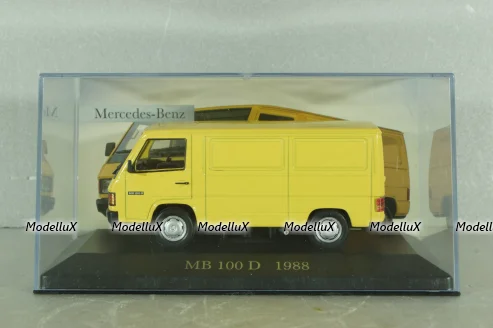 Mercedes-Benz MB 100 D, 1988, yellow, MBOMS079, Altaya, Mercedes-Benz Offizielle Modell Sammlung #79 1:43 
