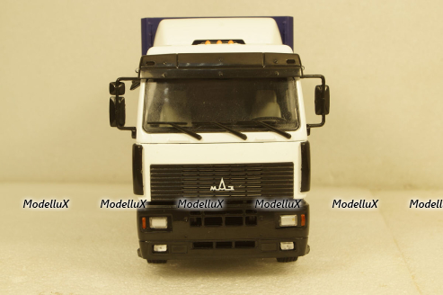 МАЗ-5340 бортовой с тентом, белый/синий, 101180, АвтоИстория 1:43