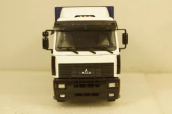 МАЗ-5340 бортовой с тентом, белый/синий, 101180, АвтоИстория 1:43