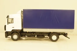 МАЗ-5340 бортовой с тентом, белый/синий, 101180, АвтоИстория 1:43