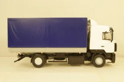 МАЗ-5340 бортовой с тентом, белый/синий, 101180, АвтоИстория 1:43