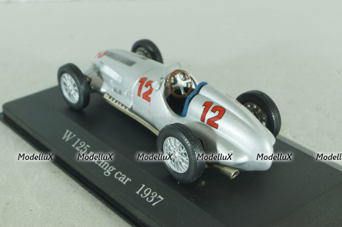 Mercedes-Benz W125 750-kg #12, R. Caracciola, F1 racing car 1937, silver, MBOMS041, Altaya, Mercedes-Benz Offizielle Modell Sammlung #41, 1:43