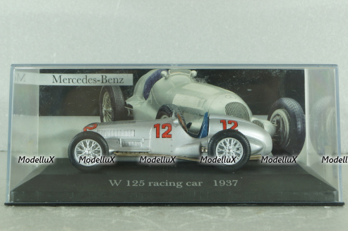 Mercedes-Benz W125 750-kg #12, R. Caracciola, F1 racing car 1937, silver, MBOMS041, Altaya, Mercedes-Benz Offizielle Modell Sammlung #41, 1:43