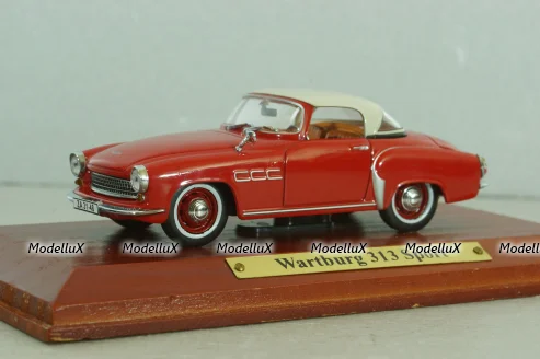 Wartburg 313 Sport 1957, red/white, Atlas, DDR-Auto Kollektion #21  1:43