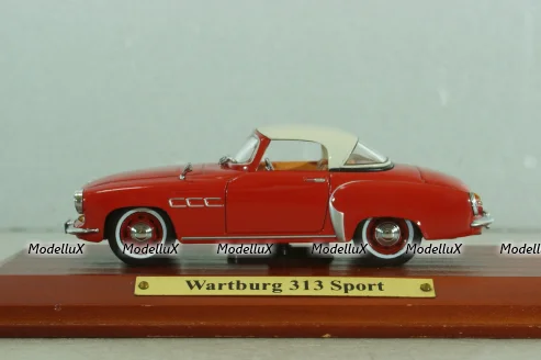 Wartburg 313 Sport 1957, red/white, Atlas, DDR-Auto Kollektion #21  1:43