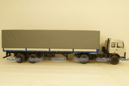МАЗ-5432 с полуприцепом Маз-93971 серый/синий 101555 АвтоИстория 1:43