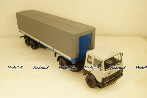 МАЗ-5432 с полуприцепом Маз-93971 серый/синий 101555 АвтоИстория 1:43