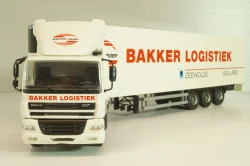 DAF 85 CF tractor with semi trailer "Bakker Logistiek" 2004, white, 53537, Tekno 1:50