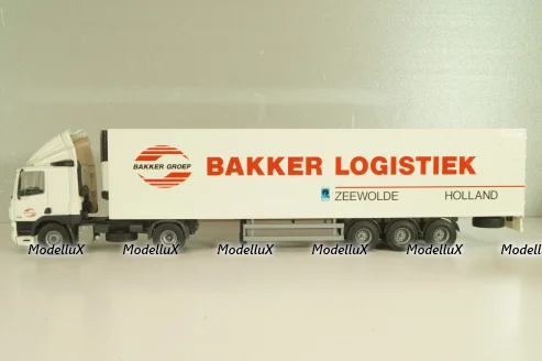 DAF 85 CF tractor with semi trailer "Bakker Logistiek" 2004, white, 53537, Tekno 1:50