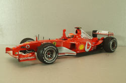 Ferrari F2003-GA Michael Schumacher (999 Grand Prix Points) Winner Canadian GP 2003, dirty version, Hot Wheels 1:18