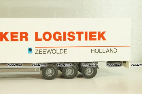 DAF 85 CF tractor with semi trailer "Bakker Logistiek" 2004, white, 53537, Tekno 1:50