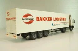 DAF 85 CF tractor with semi trailer "Bakker Logistiek" 2004, white, 53537, Tekno 1:50
