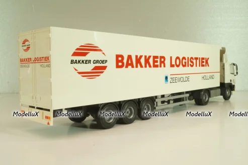 DAF 85 CF tractor with semi trailer "Bakker Logistiek" 2004, white, 53537, Tekno 1:50
