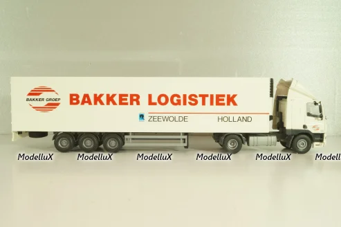 DAF 85 CF tractor with semi trailer "Bakker Logistiek" 2004, white, 53537, Tekno 1:50