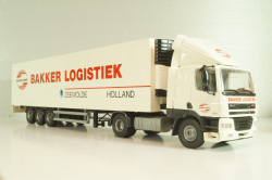 DAF 85 CF tractor with semi trailer "Bakker Logistiek" 2004, white, 53537, Tekno 1:50