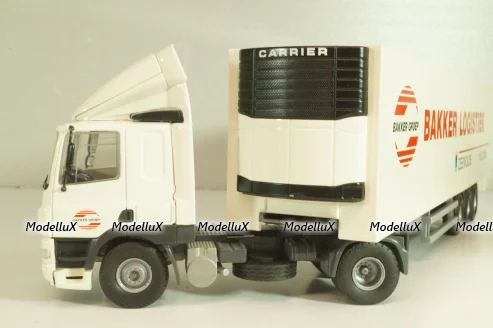 DAF 85 CF tractor with semi trailer "Bakker Logistiek" 2004, white, 53537, Tekno 1:50