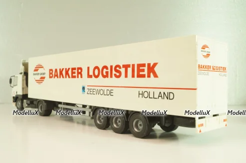 DAF 85 CF tractor with semi trailer "Bakker Logistiek" 2004, white, 53537, Tekno 1:50