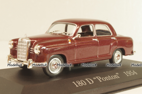 Mercedes-Benz 180 D Ponton (W120) 1954, maroon, MBOMS014, Mercedes-Benz Offizielle Modell Sammlung #14, Altaya 1:43 Уценка!