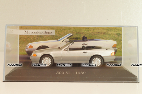 Mercedes-Benz 500 SL Roadster (R129) 1989, Silver, MBOMS036, Altaya, Mercedes-Benz Offizielle Modell Sammlung #36, 1:43