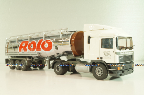 ERF EC 10 tractor with semi tank trailer "Rolo Nestle" 1997, white/chrome, 9203, Tekno 1:50