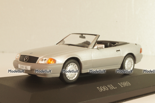Mercedes-Benz 500 SL Roadster (R129) 1989, Silver, MBOMS036, Altaya, Mercedes-Benz Offizielle Modell Sammlung #36, 1:43