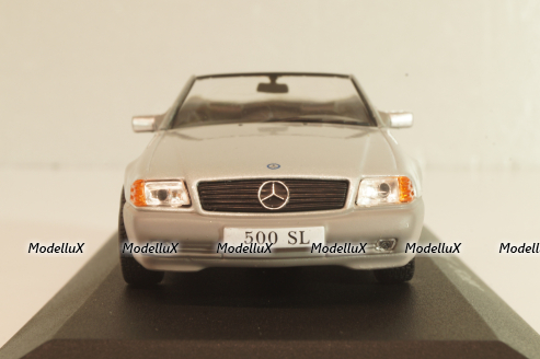 Mercedes-Benz 500 SL Roadster (R129) 1989, Silver, MBOMS036, Altaya, Mercedes-Benz Offizielle Modell Sammlung #36, 1:43