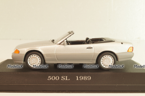 Mercedes-Benz 500 SL Roadster (R129) 1989, Silver, MBOMS036, Altaya, Mercedes-Benz Offizielle Modell Sammlung #36, 1:43