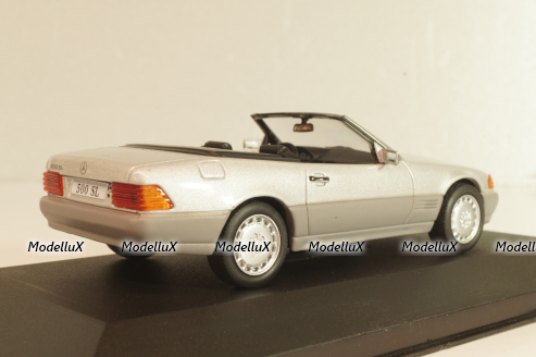 Mercedes-Benz 500 SL Roadster (R129) 1989, Silver, MBOMS036, Altaya, Mercedes-Benz Offizielle Modell Sammlung #36, 1:43