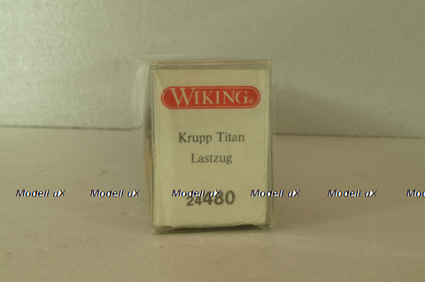 Krupp Titan with trailer, brown, 24480, Wiking 1:87