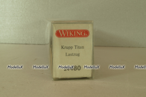 Krupp Titan with trailer, brown, 24480, Wiking 1:87
