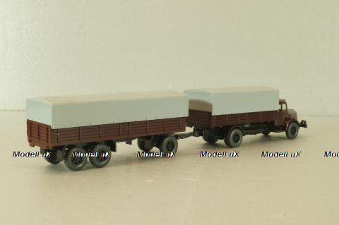 Krupp Titan with trailer, brown, 24480, Wiking 1:87