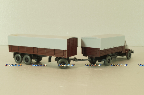 Krupp Titan with trailer, brown, 24480, Wiking 1:87