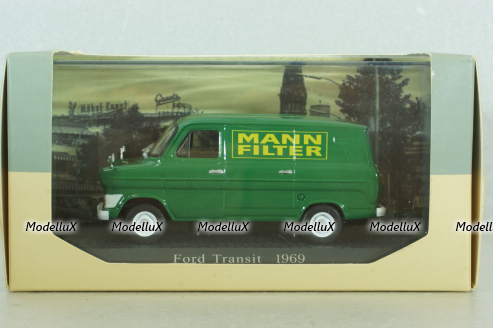 Ford Transit delivery bus " Mann Filter" 1969, green, 7421103, Atlas 1:43 
